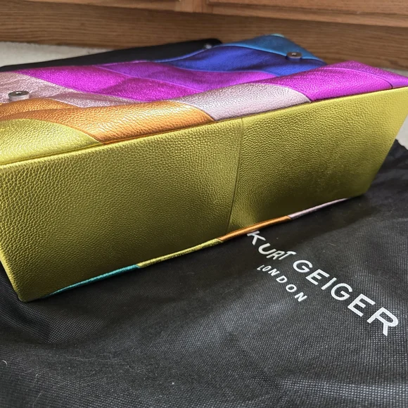 Kurt Geiger XXL Kensington Rainbow Quilted Leather Shoulder Bag